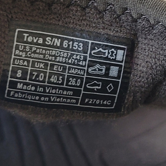 Teva Mens Brown Hook-and-Loop Closed-Toe Sandals Size 8